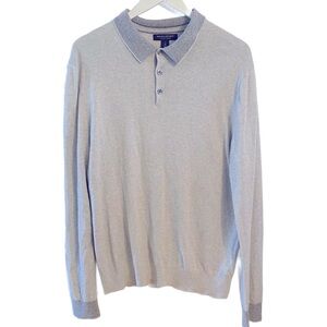 Banana Republic Men's Luxury Blend Grey Polo Shirt